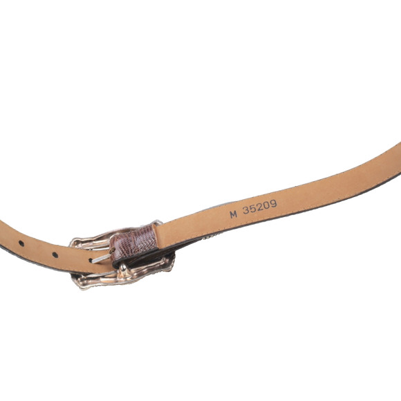 Vintage Brown Skinny Leather Belt Women’s Minimal Classic Size M main image 4